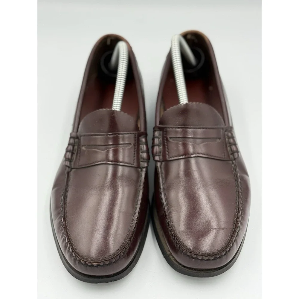 Vintage Dexter Burgundy Penny Loafers Men's Size 9E Made in USA Leather Slip On